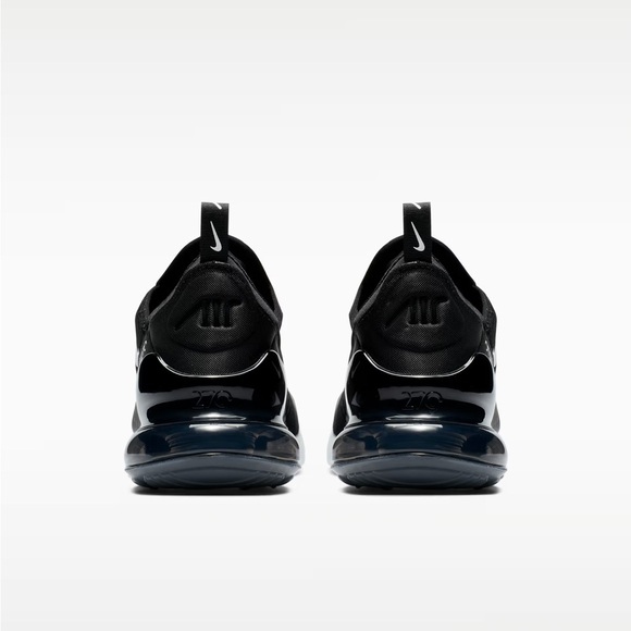Nike Air Max 270 Black and White Athletic Shoes - Picture 5 of 6